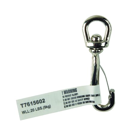 Campbell Chain & Fittings Campbell 1/4 in. D X 2 in. L Nickel-Plated Zinc Spring Snap 20 lb T7615602